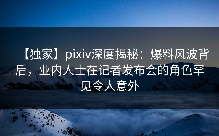 【独家】pixiv深度揭秘：爆料风波背后，业内人士在记者发布会的角色罕见令人意外