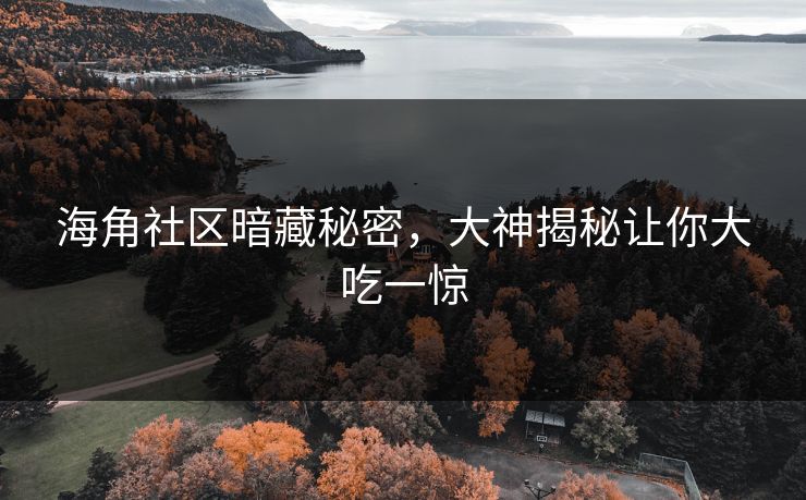 海角社区暗藏秘密，大神揭秘让你大吃一惊