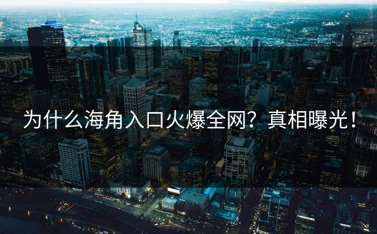 为什么海角入口火爆全网？真相曝光！