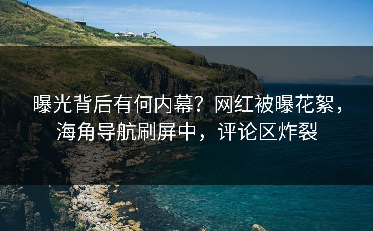 曝光背后有何内幕？网红被曝花絮，海角导航刷屏中，评论区炸裂