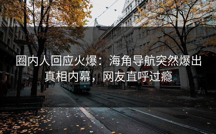 圈内人回应火爆：海角导航突然爆出真相内幕，网友直呼过瘾