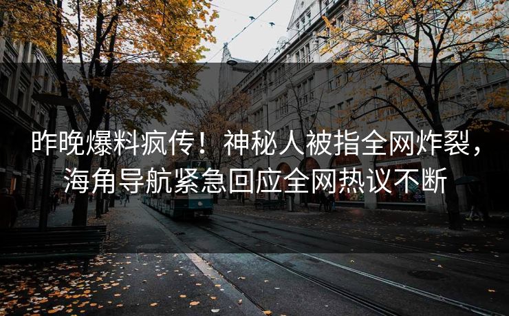 昨晚爆料疯传！神秘人被指全网炸裂，海角导航紧急回应全网热议不断