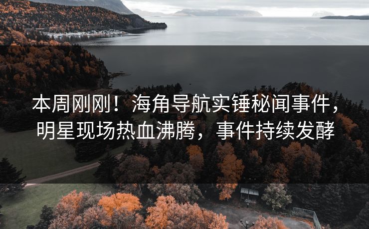 本周刚刚！海角导航实锤秘闻事件，明星现场热血沸腾，事件持续发酵