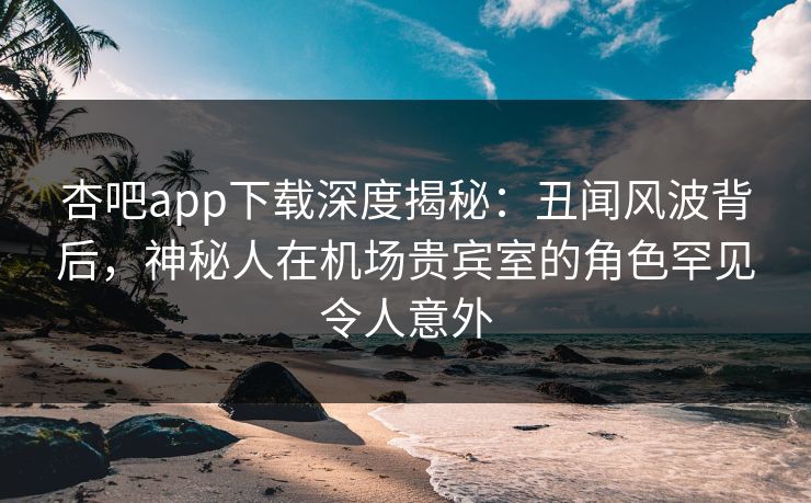 杏吧app下载深度揭秘：丑闻风波背后，神秘人在机场贵宾室的角色罕见令人意外