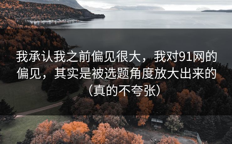 我承认我之前偏见很大,我对91网的偏见,其实是被选题角度放大出来的(真的不夸张) 我承认我之前偏见很大,我对91网的偏见,其实是被选题角度放大出来的(真的不夸张)